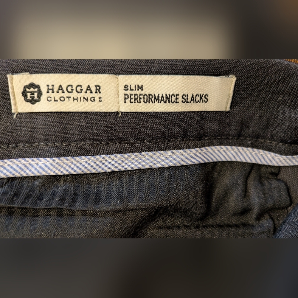 Haggar Performance Slacks (Slim Fit) 2 Black, 1 Tan, and 1 Grey 30/30 - Picture 4 of 5